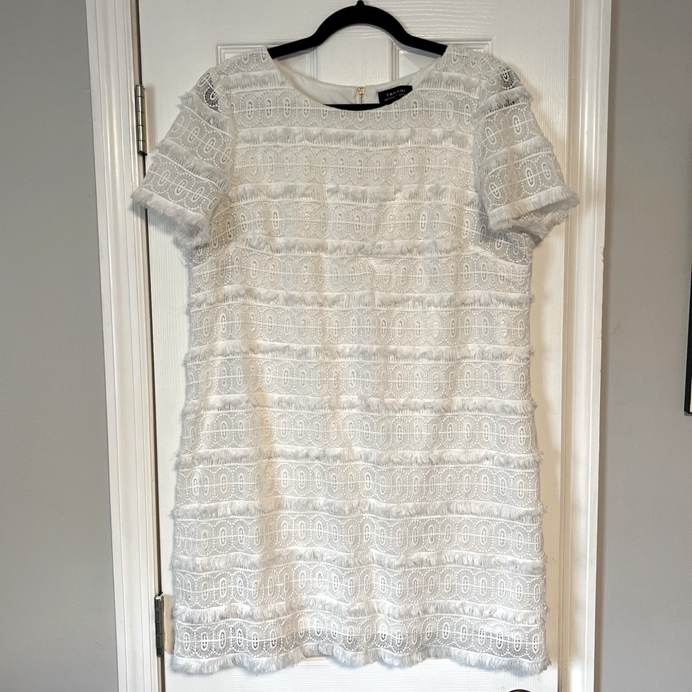 Fringe Lace Shift Dress
